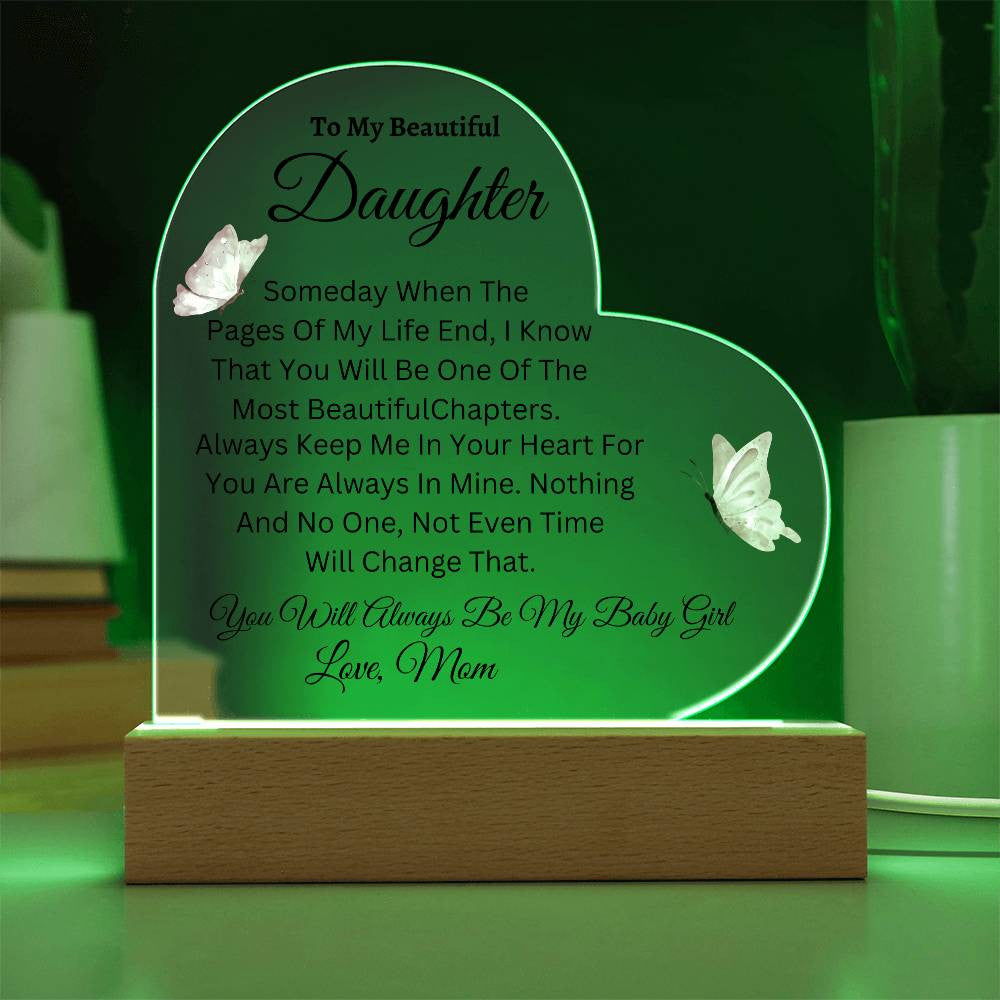 To My Daughter- Acrylic Square Plaque