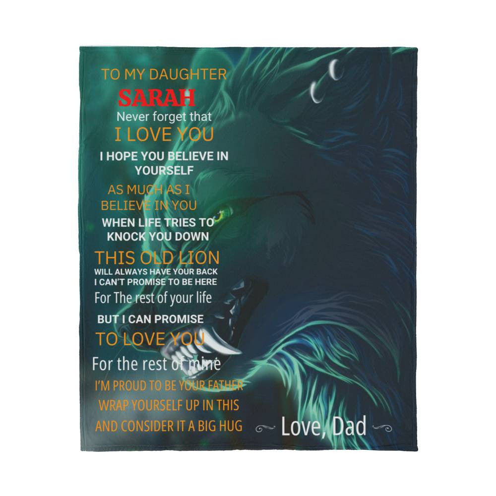 Personalized To My Daughter Jersey Fleece Blanket 50" x 60"