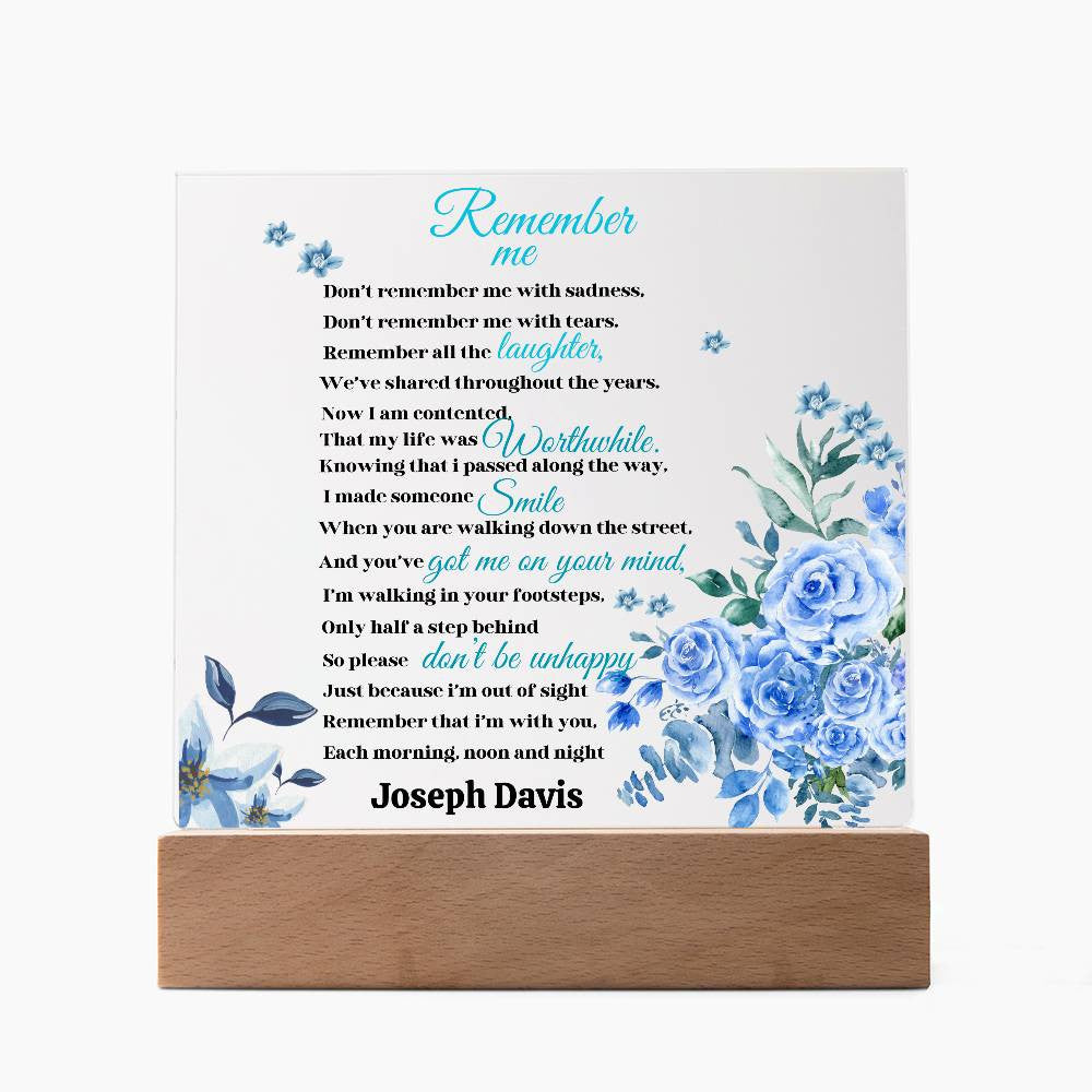 Personalized Memorial Acrylic Square Keepsake Plaque