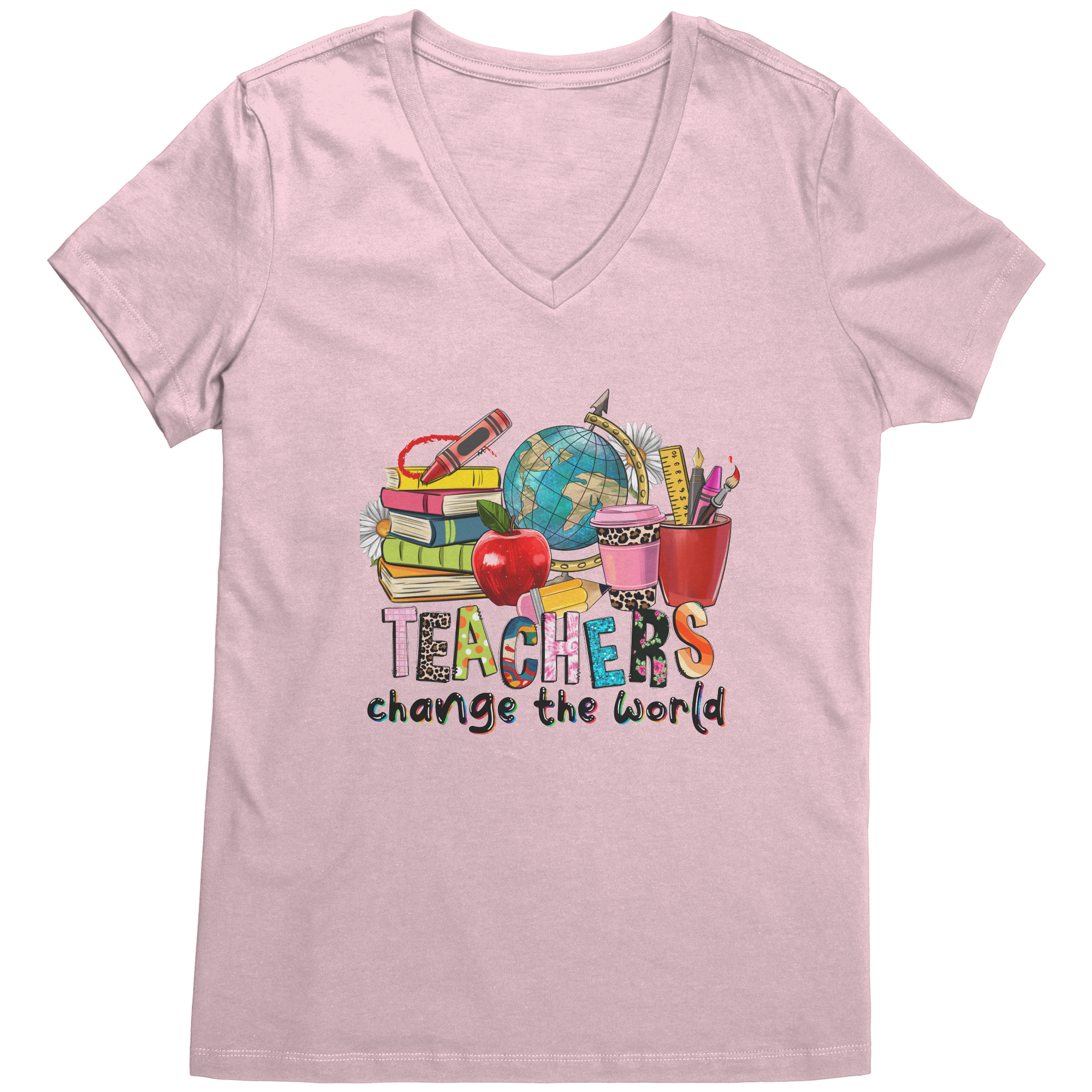 Teachers Change The World- District Womens V-Neck