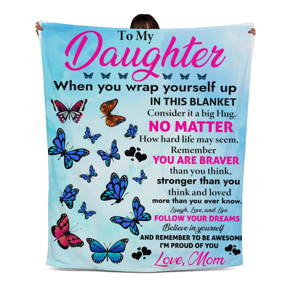 To My Daughter Jersey Fleece Blanket 50" x 60"