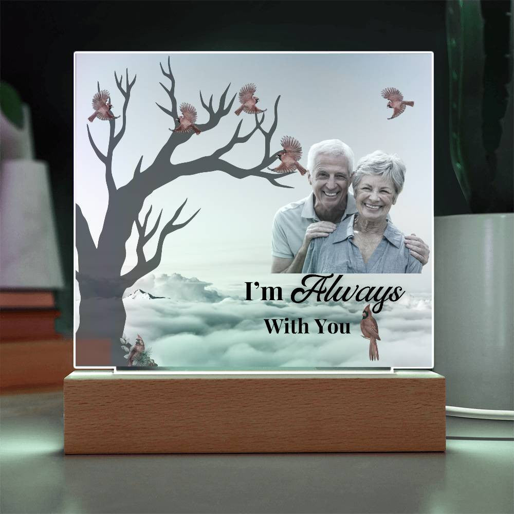 Personalized Memorial Acrylic Square and Heart Plaque