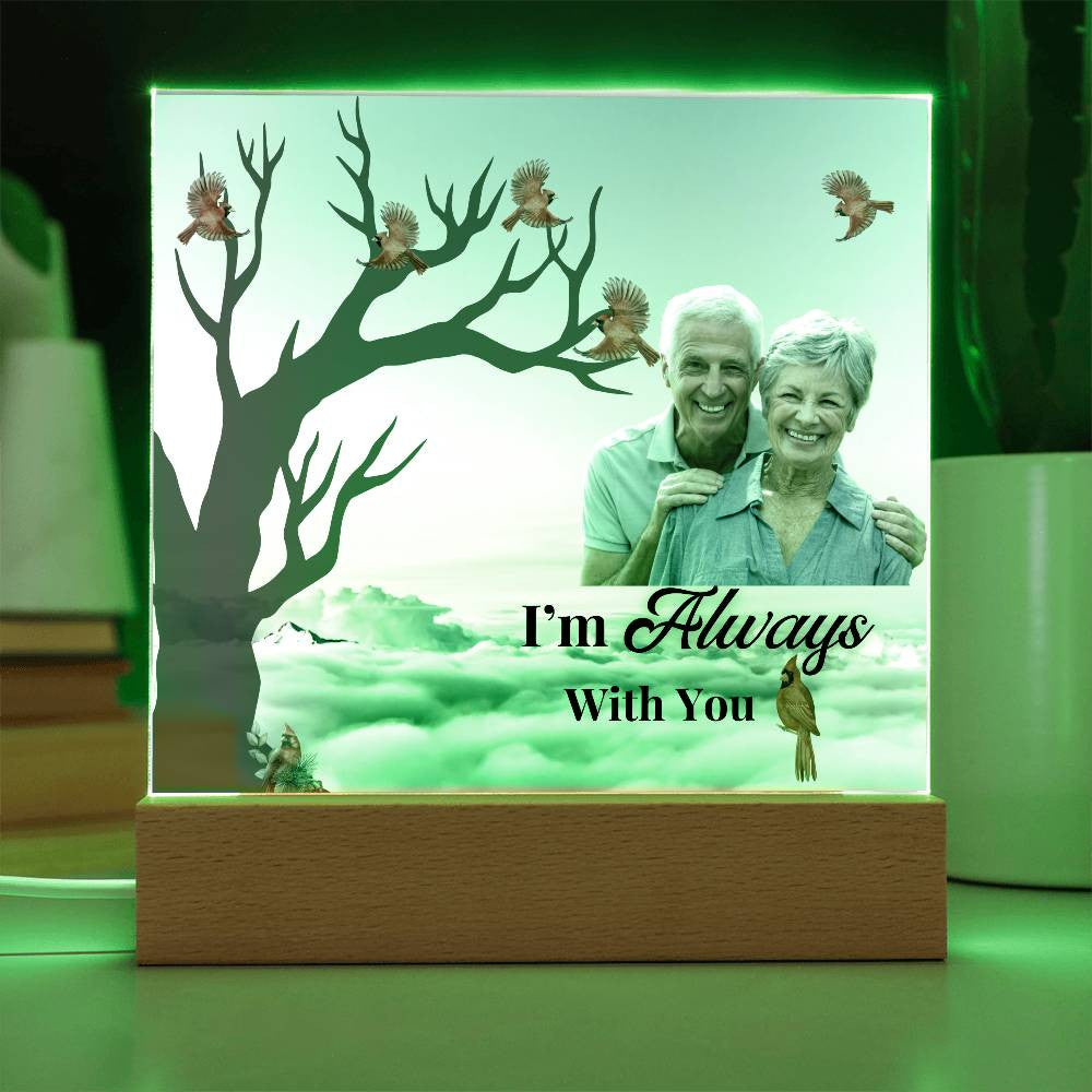 Personalized Memorial Acrylic Square and Heart Plaque