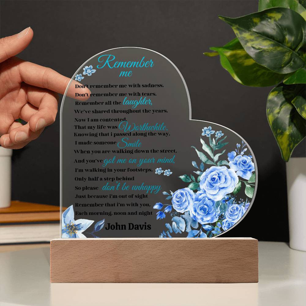 Personalized Memorial Acrylic Square Keepsake Plaque