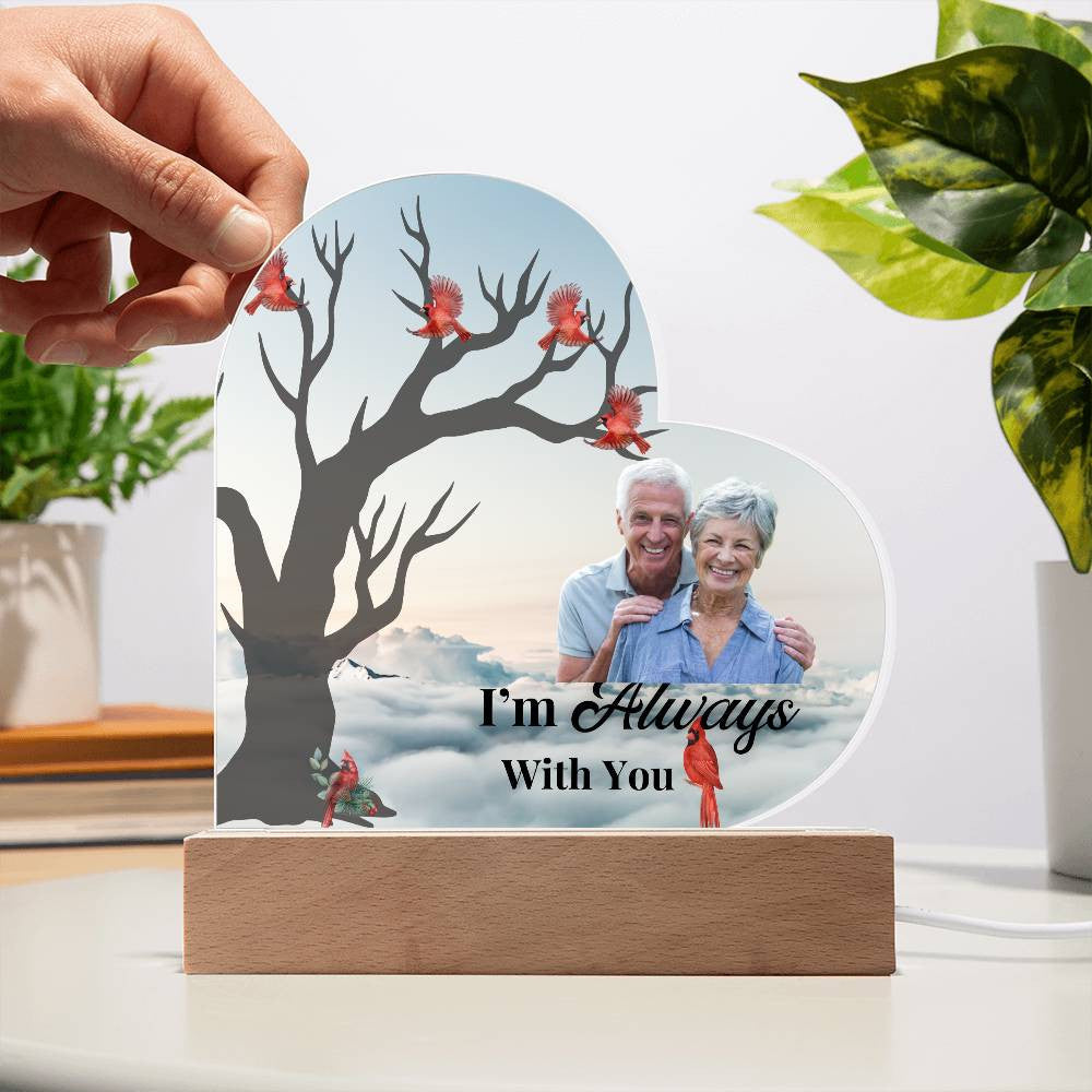 Personalized Memorial Acrylic Square and Heart Plaque
