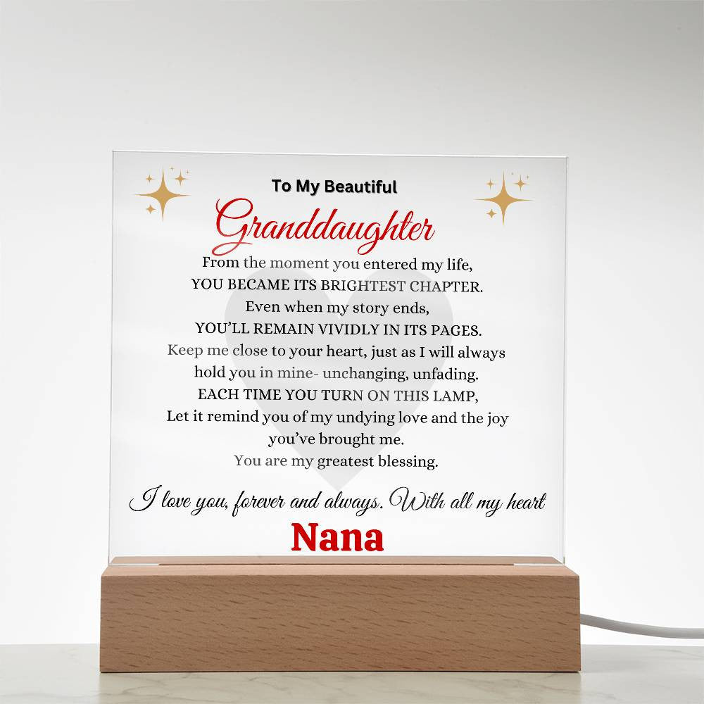 Personalized Acrylic Square Plaque- Granddaughter, Grandson, Daughter, Son
