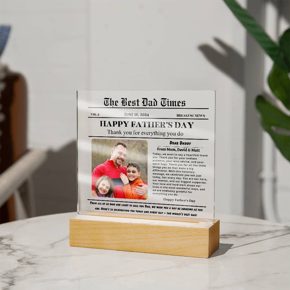 Best DAD times- Acrylic Square Plaque