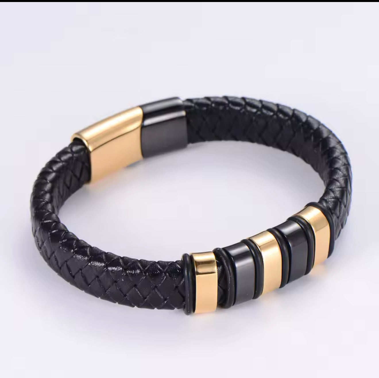 1-5 Personalized Leather Bracelet – Custom Engraved Leather Bracelet for Men