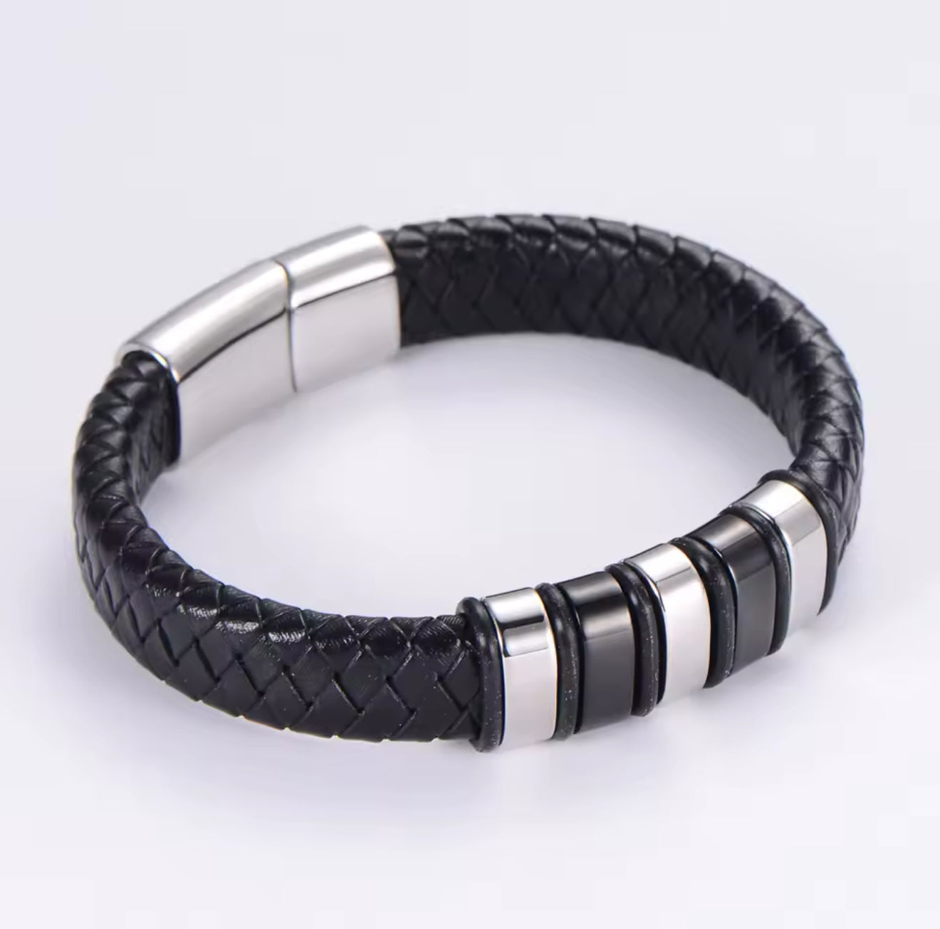 1-5 Personalized Leather Bracelet – Custom Engraved Leather Bracelet for Men