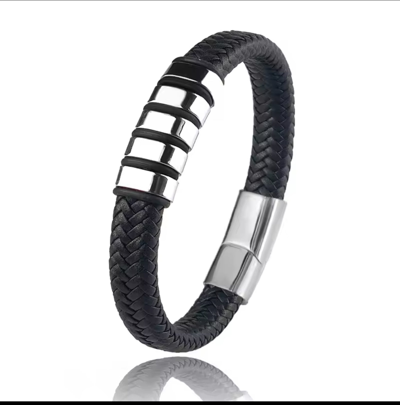 1-5 Personalized Leather Bracelet – Custom Engraved Leather Bracelet for Men