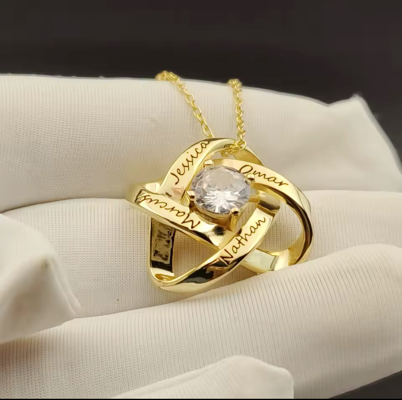 Personalized Name Galaxy Knot Necklace- 18K Gold filled - 1-4 Names