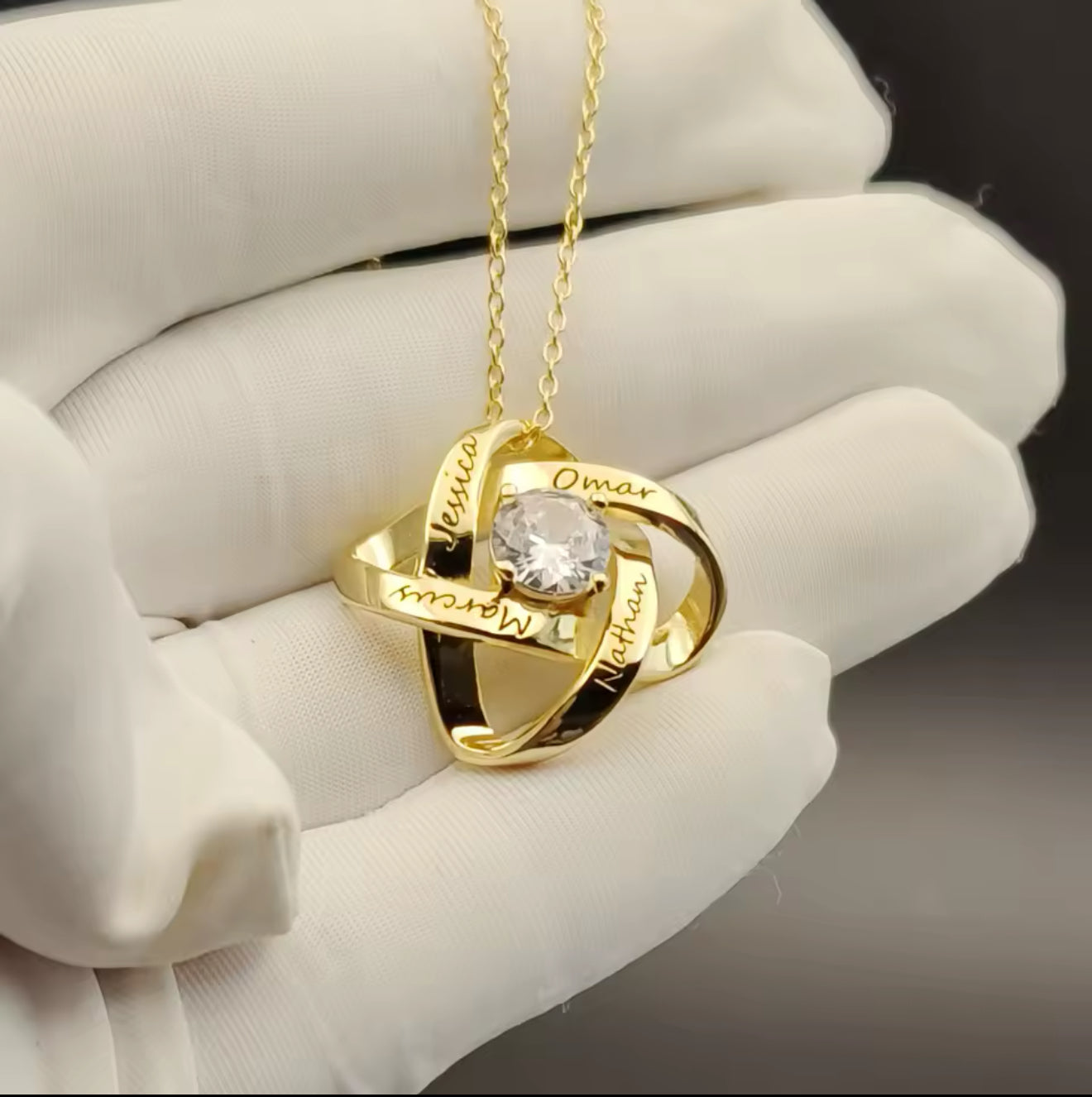 Personalized Name Galaxy Knot Necklace- 18K Gold filled - 1-4 Names