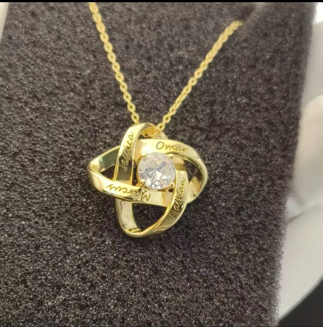 Personalized Name Galaxy Knot Necklace- 18K Gold filled - 1-4 Names