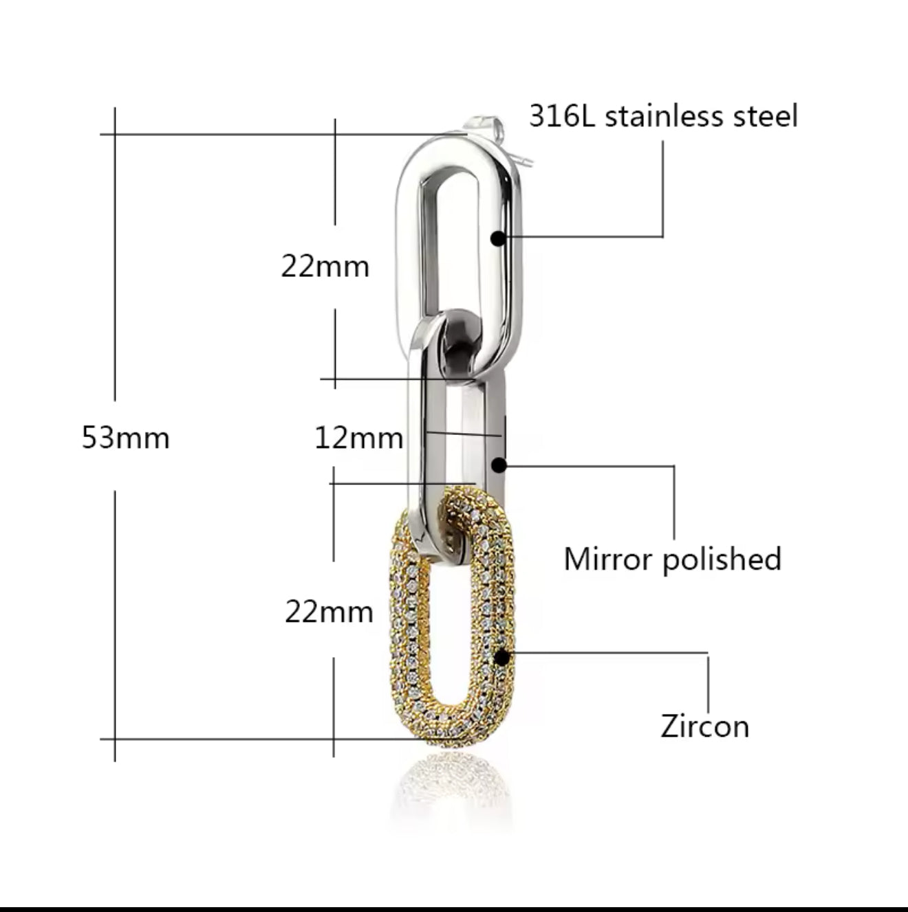 LuxeLink Drop Earrings – Pave Diamond Accent Statement Piece