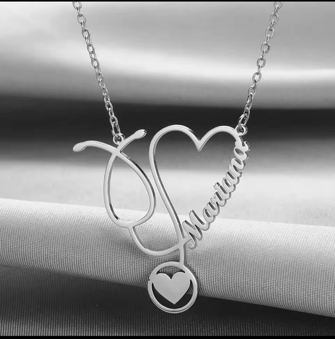 Customize Stethoscope Name Necklace