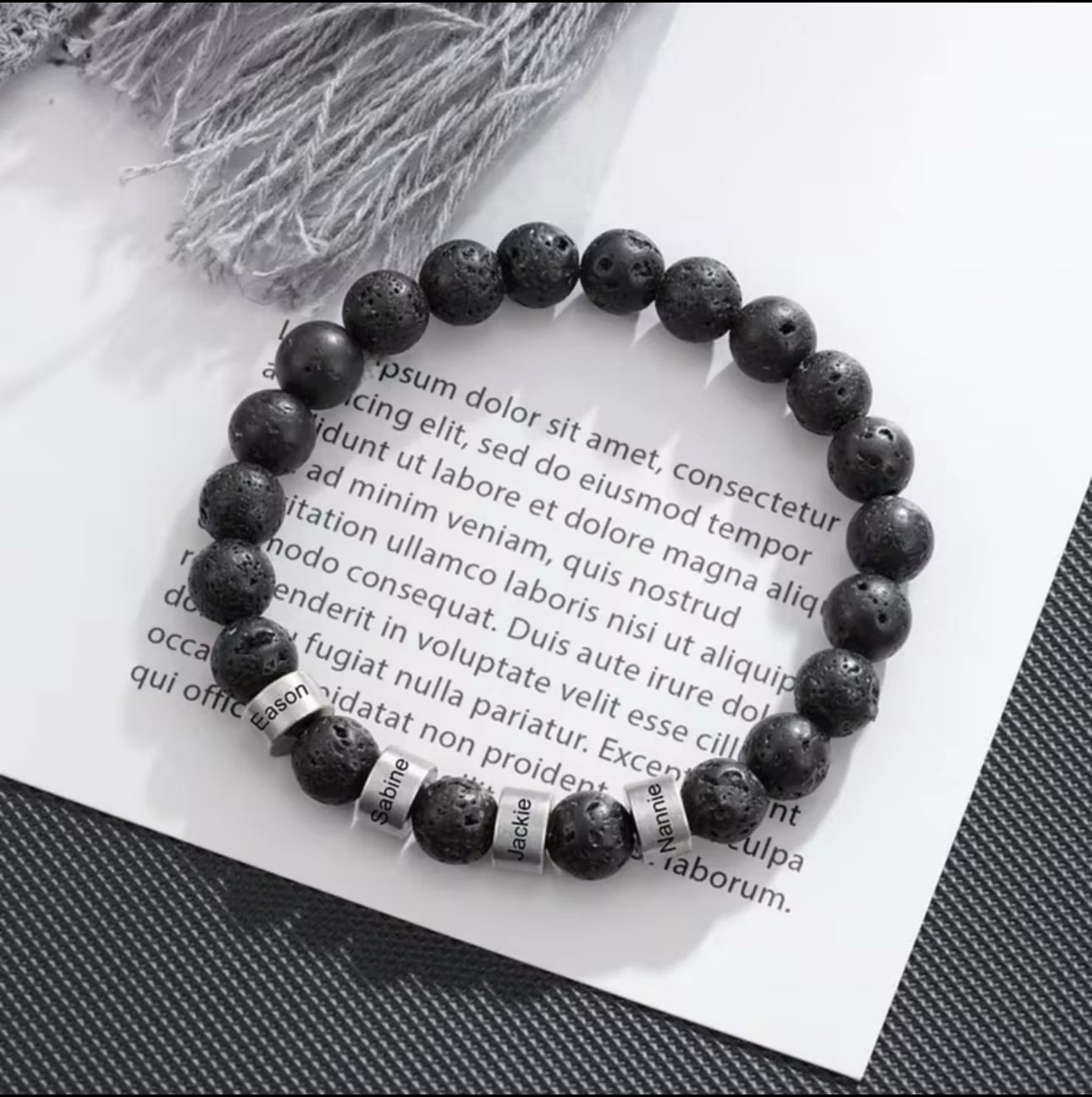 1-6 Personalized Bracelet – Custom Engraved Name Beads for Men & Women