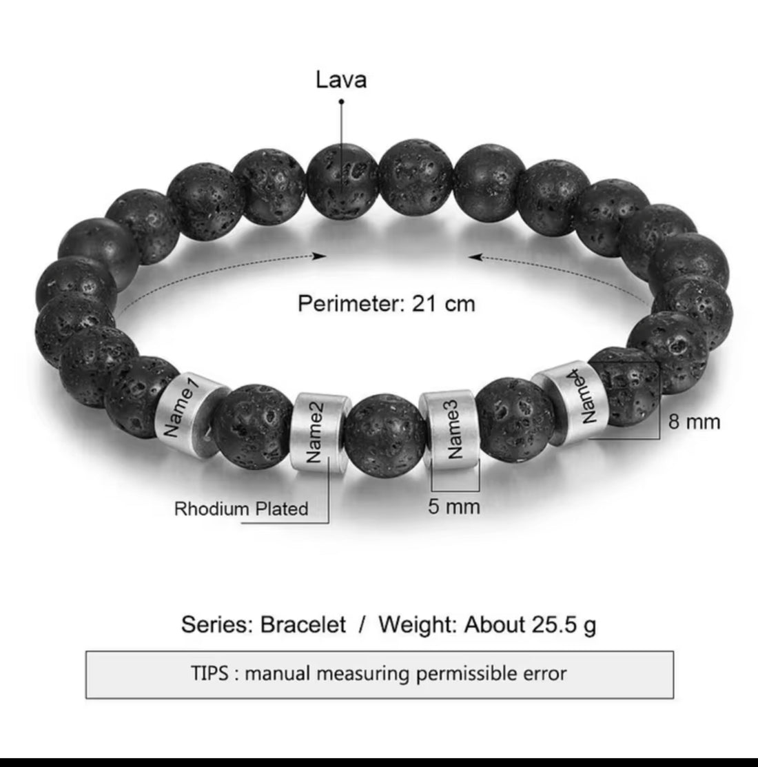 1-6 Personalized Bracelet – Custom Engraved Name Beads for Men & Women