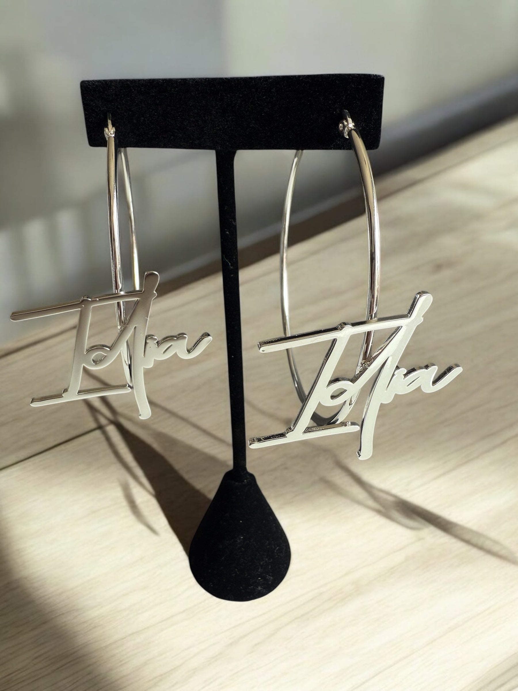 Personalized Name Hoop Earrings- 18k gold plated