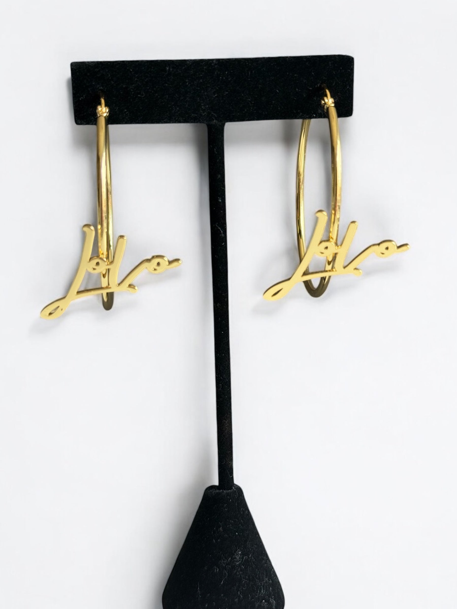 Personalized Name Hoop Earrings- 18k gold plated