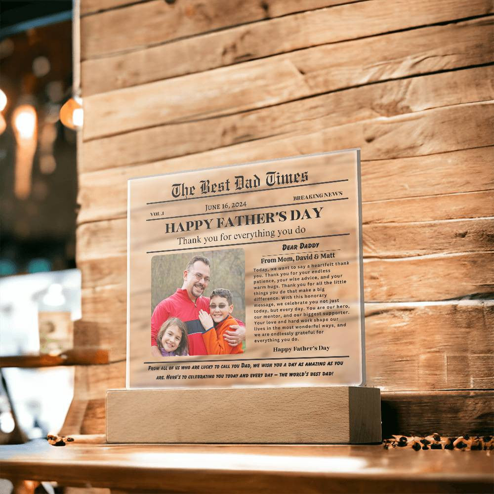 Best DAD times- Acrylic Square Plaque