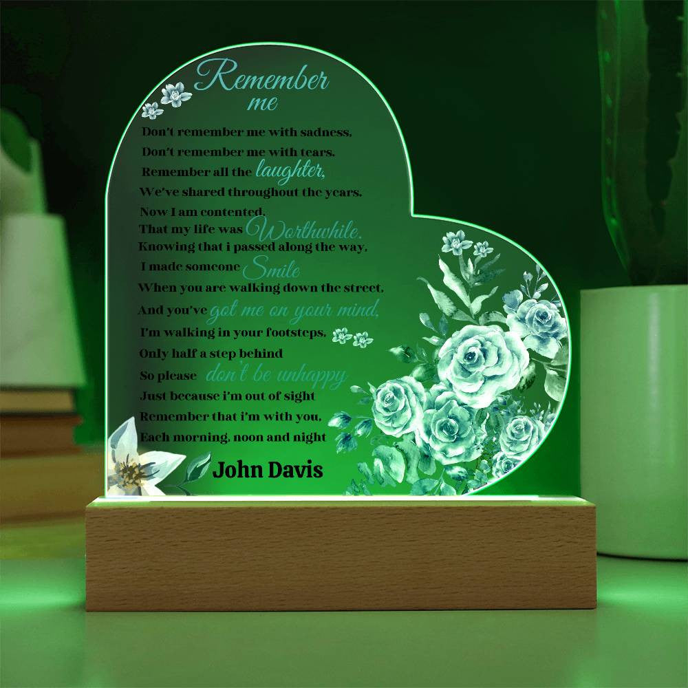 Personalized Memorial Acrylic Square Keepsake Plaque