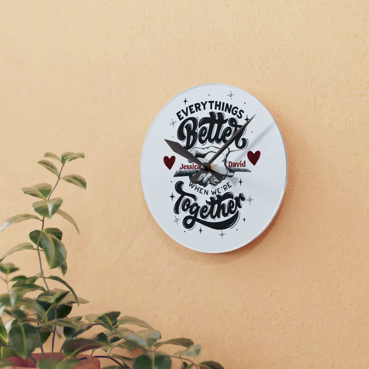 Personalized Acrylic Couples Wall Clock Decor