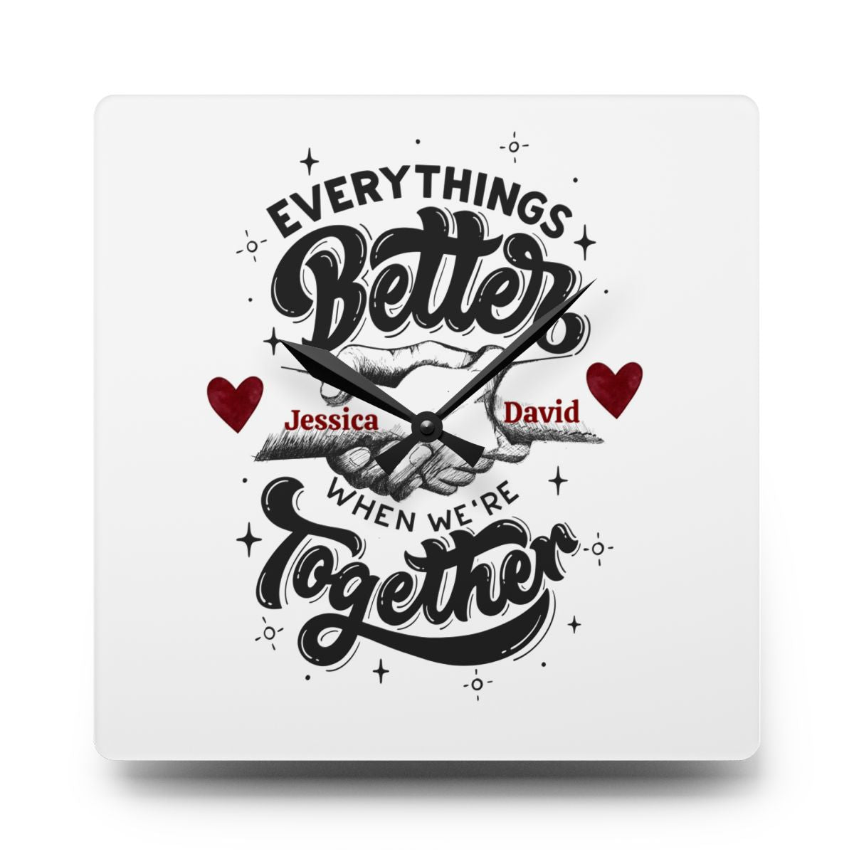 Personalized Acrylic Couples Wall Clock Decor