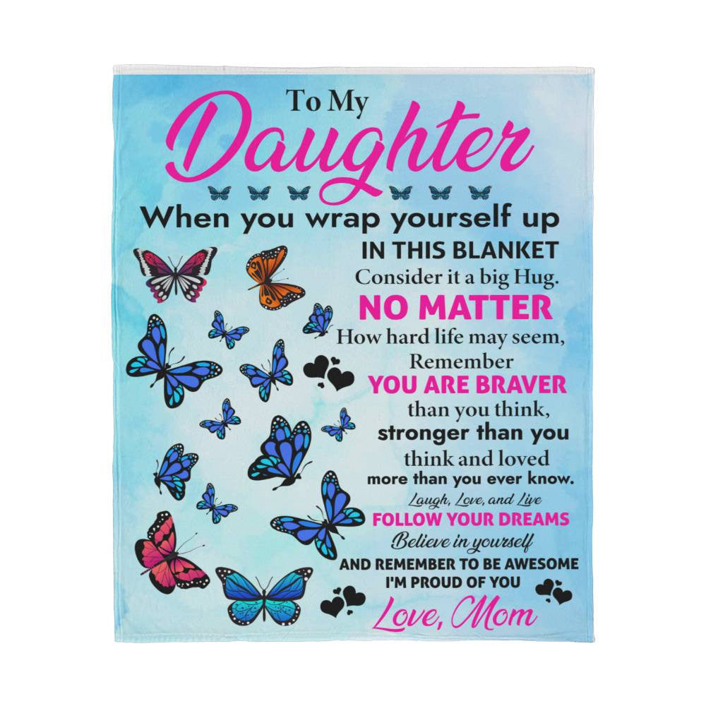 To My Daughter Jersey Fleece Blanket 50" x 60"