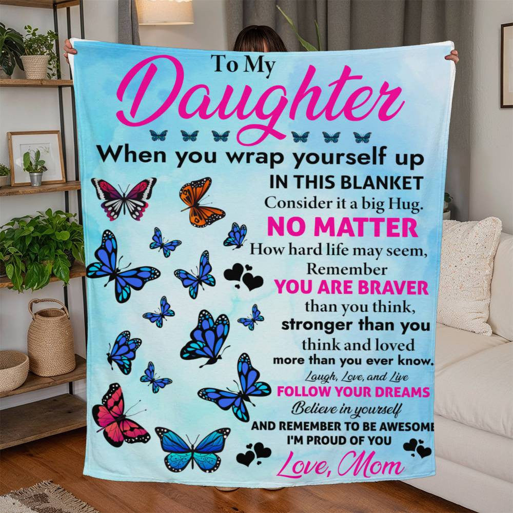 To My Daughter Jersey Fleece Blanket 50" x 60"