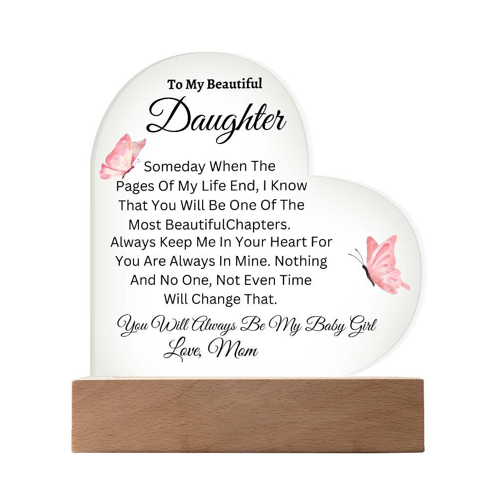To My Daughter- Acrylic Square Plaque