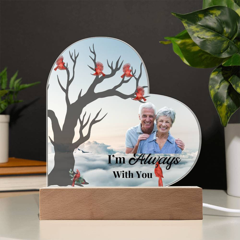 Personalized Memorial Acrylic Square and Heart Plaque