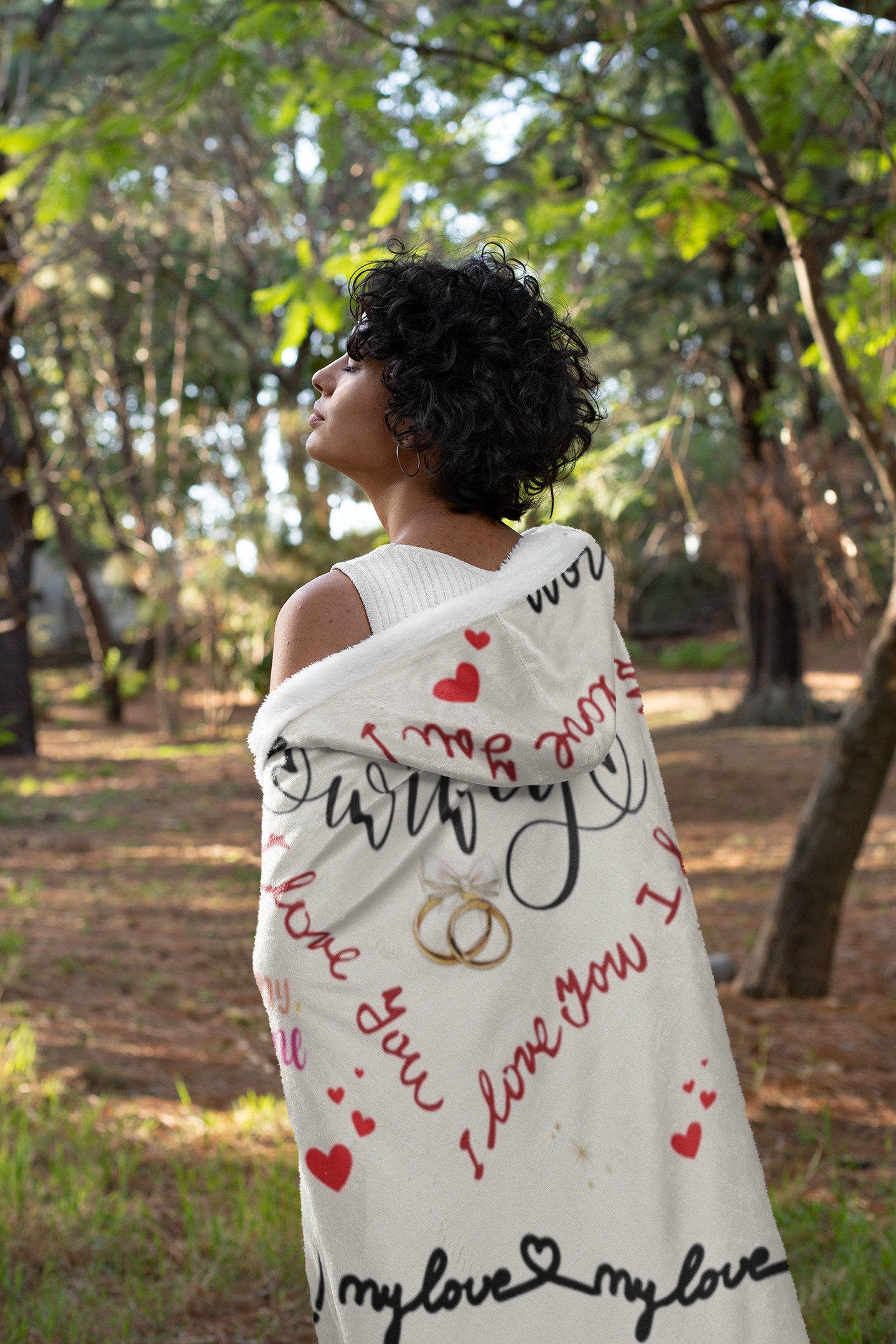 To my Wife Hooded Sherpa Fleece Blanket