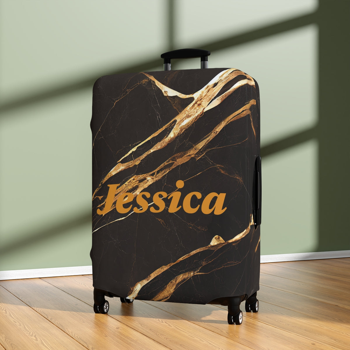 Personalized Marbel Design Name Luggage Cover