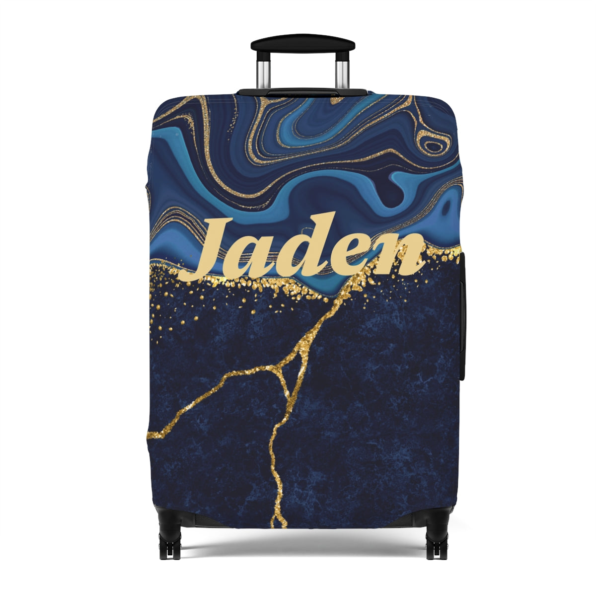 Personalized Marbel Design Name Luggage Cover