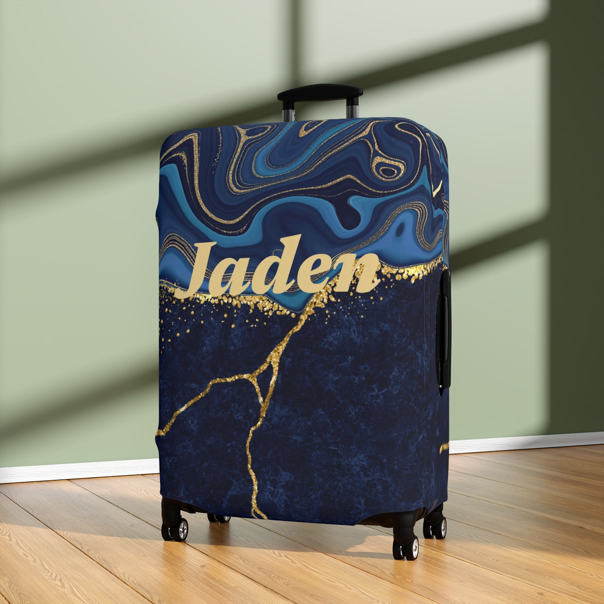 Personalized Marbel Design Name Luggage Cover
