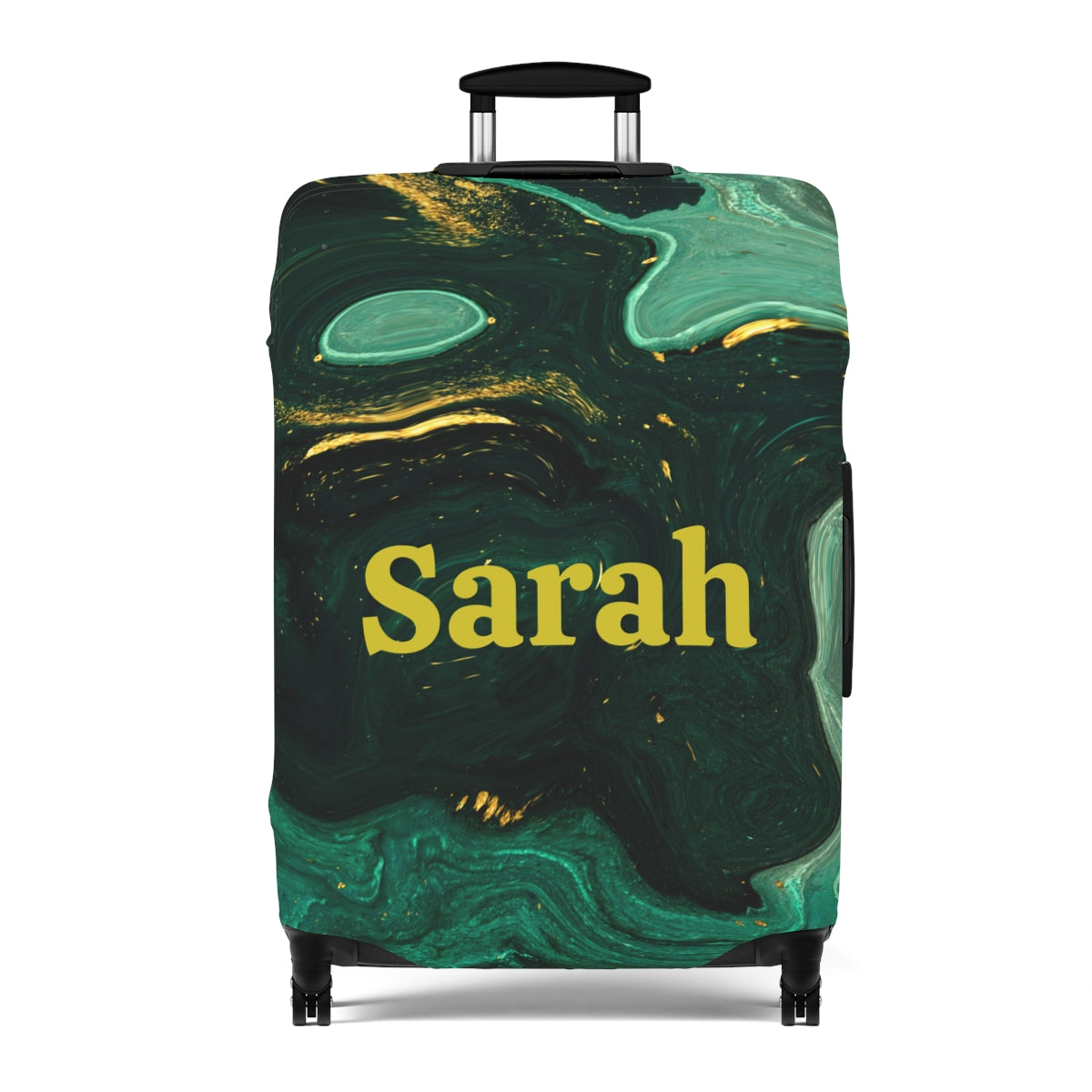 Personalized Marbel Design Name Luggage Cover