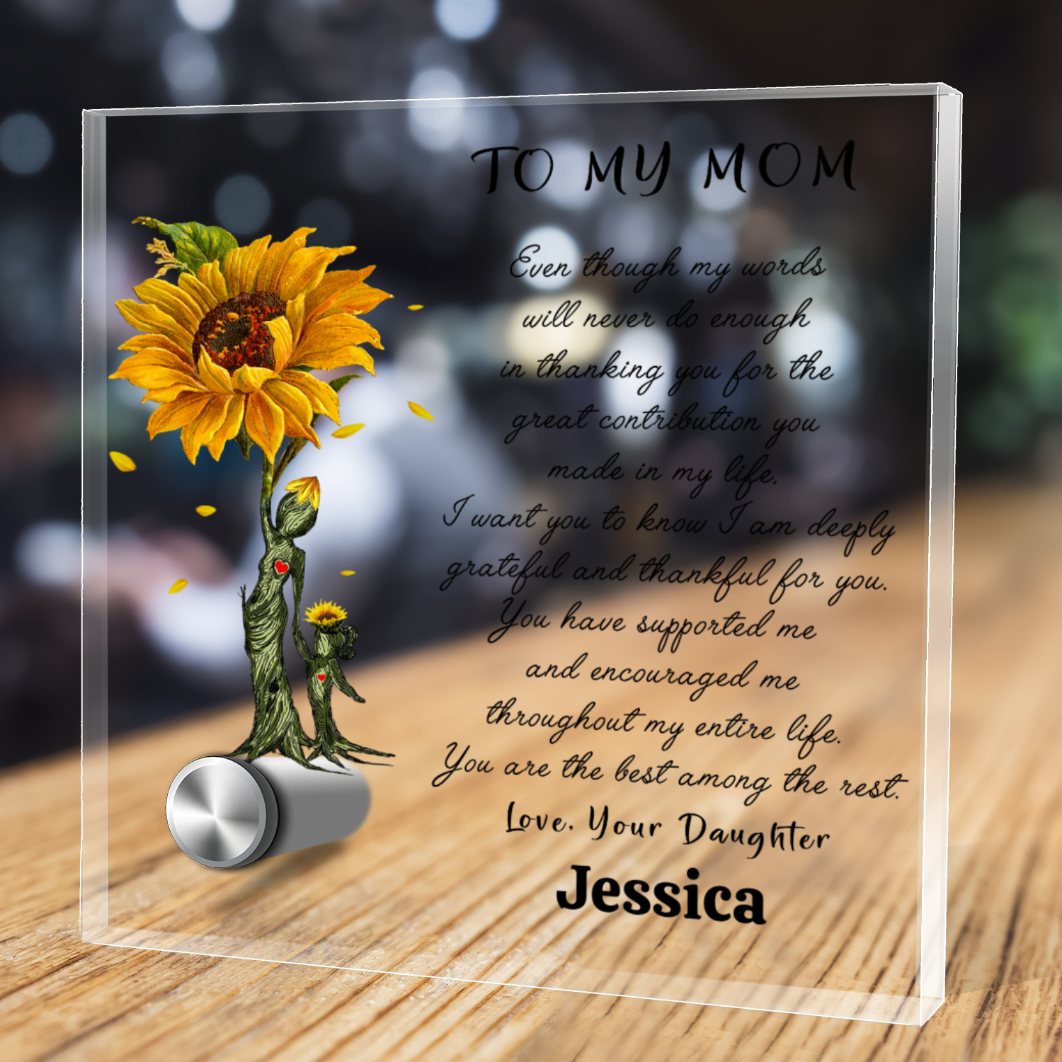 Eternal Necklace With Glass Message Stand