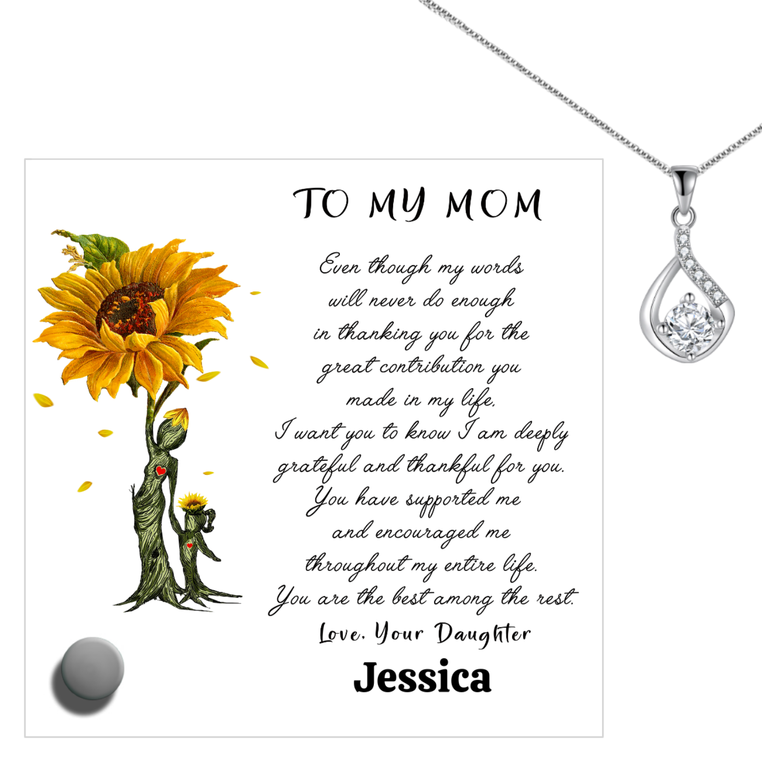 Eternal Necklace With Glass Message Stand