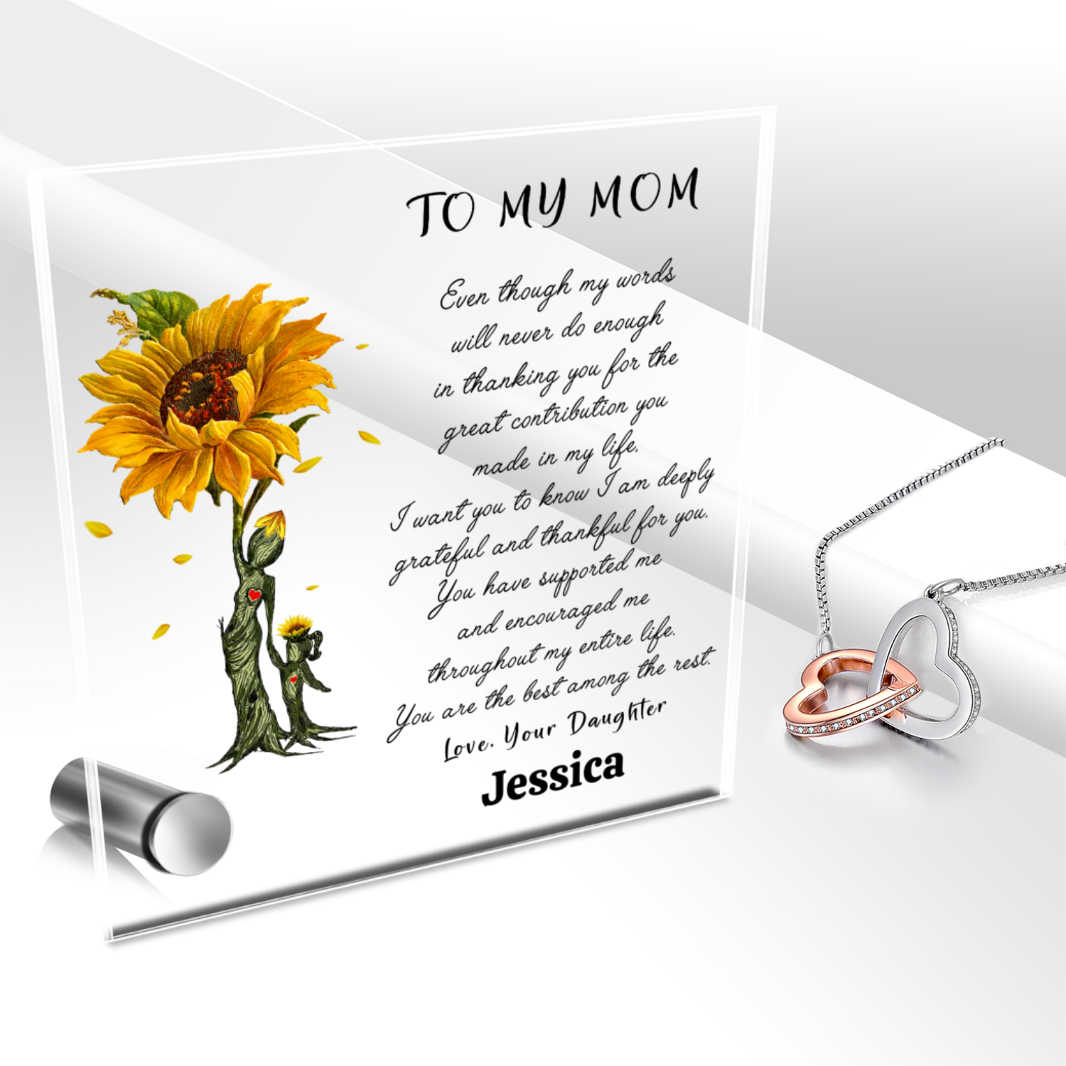 Eternal Necklace With Glass Message Stand