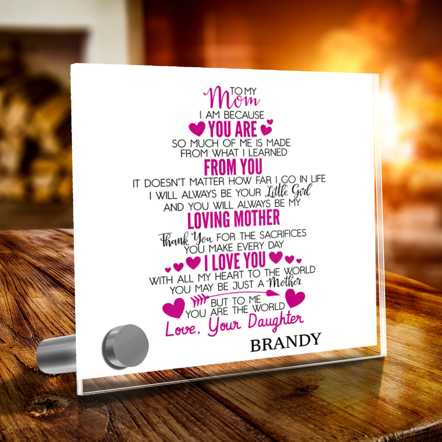 Eternal Necklace  With Glass Message Stand