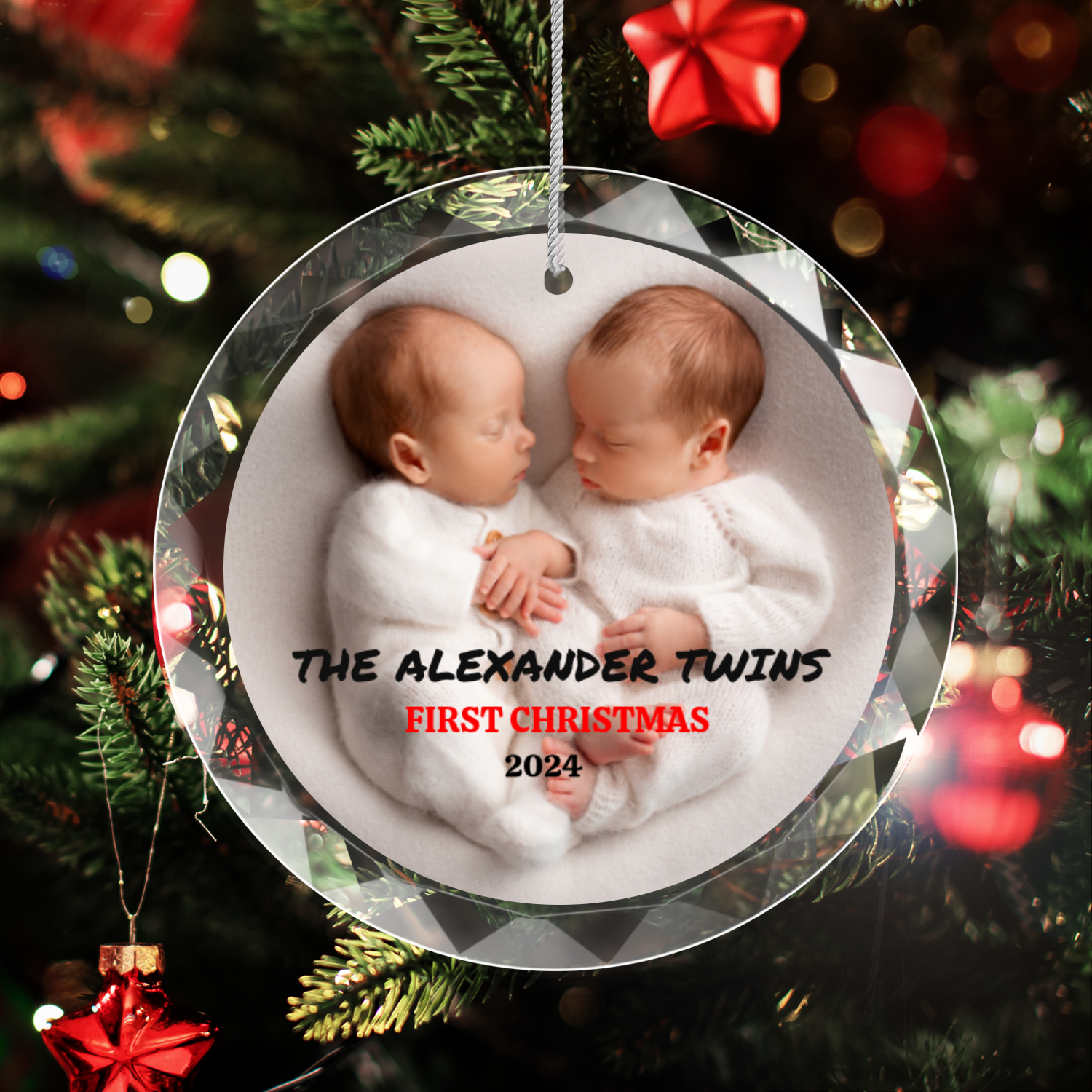 First Christmas Classic Elegance Glass Premium Ornament With Gift Box