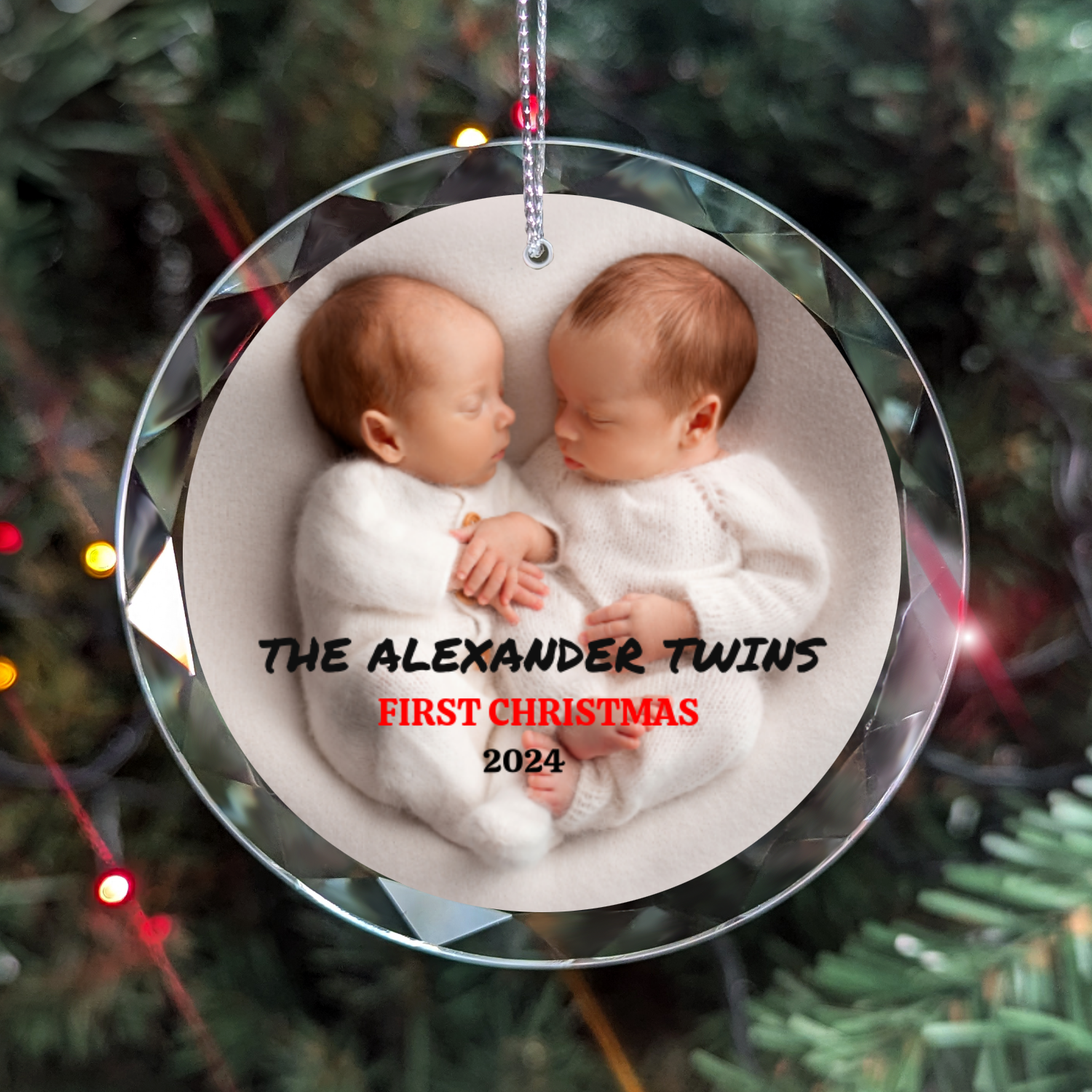 First Christmas Classic Elegance Glass Premium Ornament With Gift Box