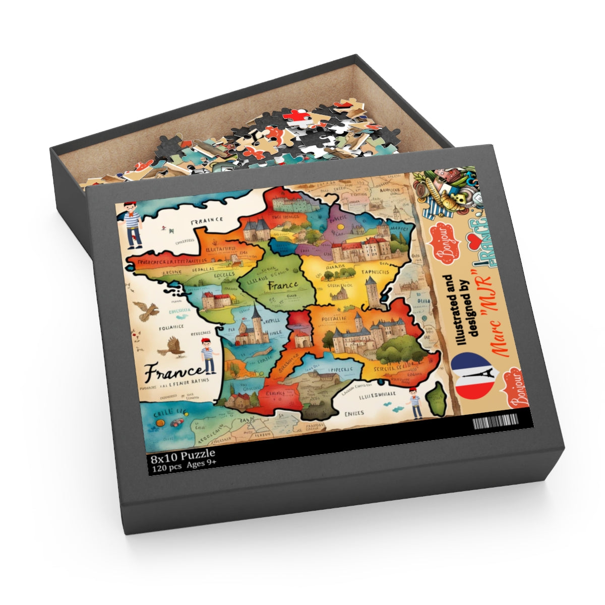 Personalized Map of France Puzzle (120, 252, 500-Piece)