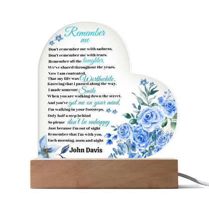 Personalized Memorial Acrylic Square Keepsake Plaque