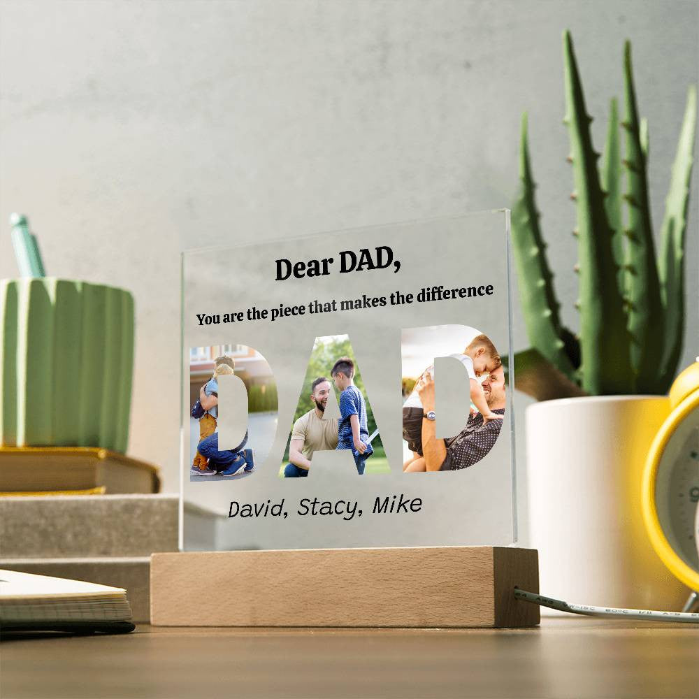 Dear DAD- Acrylic Square Plaque