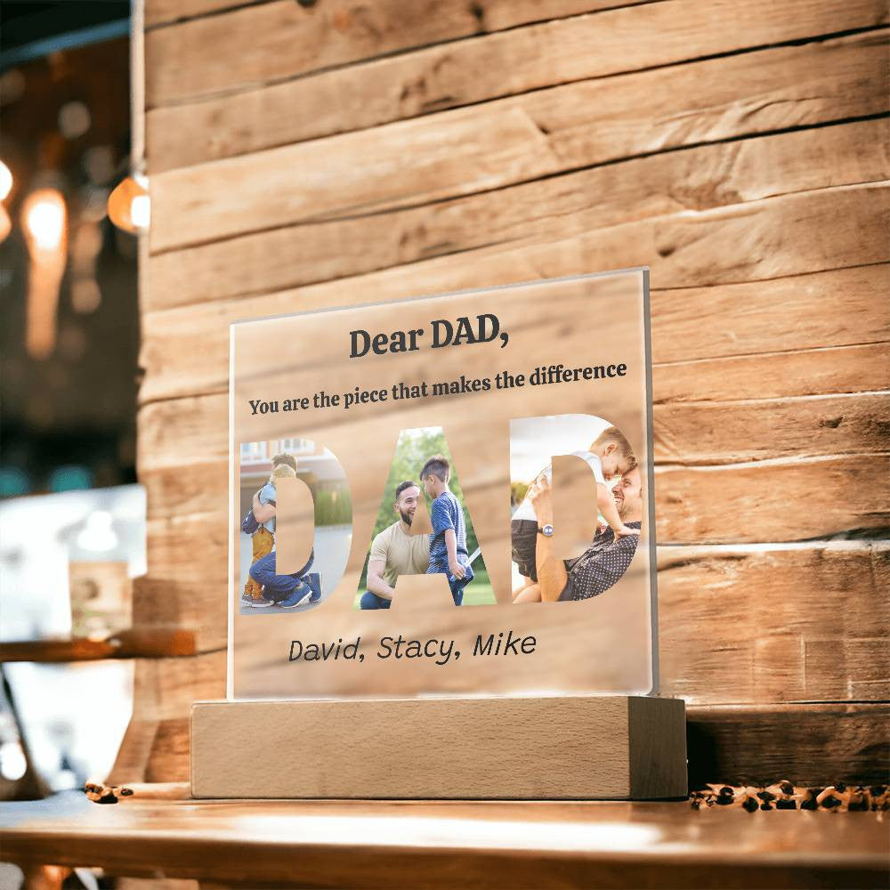 Dear DAD- Acrylic Square Plaque