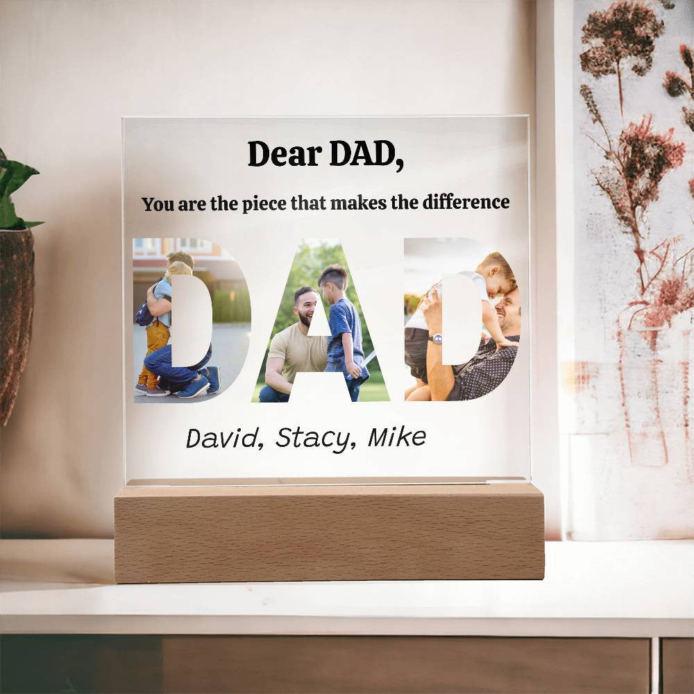 Dear DAD- Acrylic Square Plaque