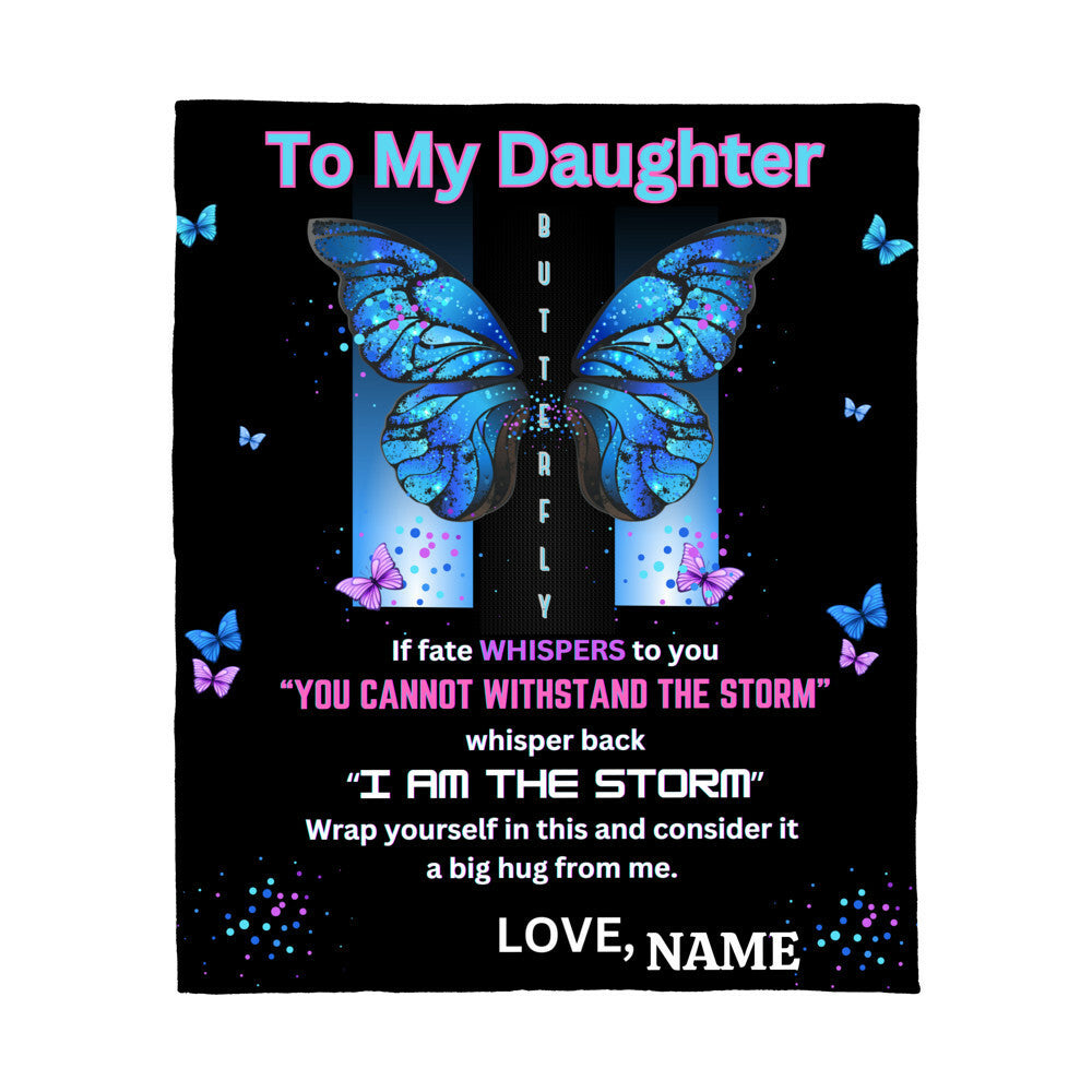 To My Daughter- Storm Jersey Fleece Blanket 50&quot; x 60&quot;