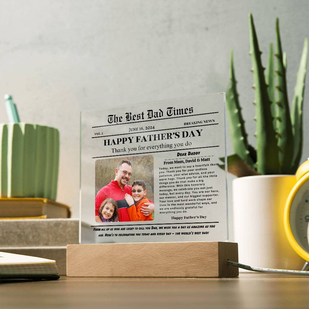 Best DAD times- Acrylic Square Plaque