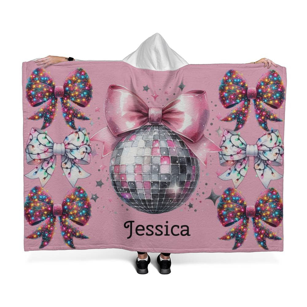 Personalized Coquette Hooded Sherpa Fleece Blanket